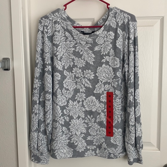 Ellen Tracy Women's Jacquard Crewneck Pullover - Picture 1 of 4